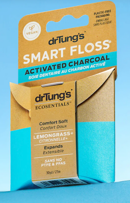 Dr. Tung's Activated Charcoal Vegan Floss, 30 yd
