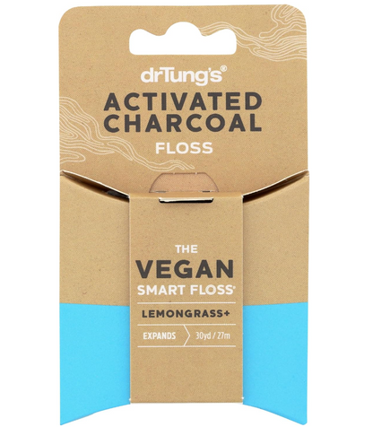 Dr. Tung's Activated Charcoal Vegan Floss, 30 yd