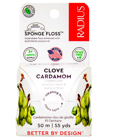 Radius Organic Cardamom Clove Dental Floss, 55 yd