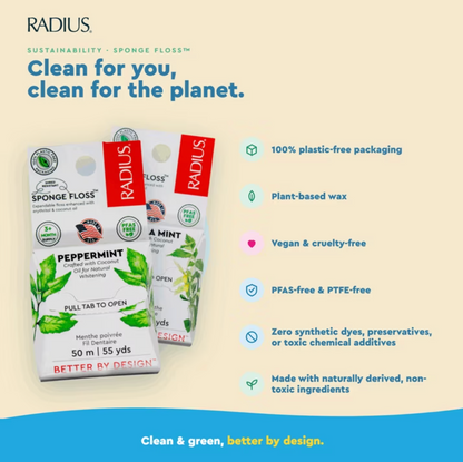 Radius Organic Cardamom Clove Dental Floss, 55 yd