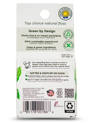 Radius Organic Cardamom Clove Dental Floss, 55 yd