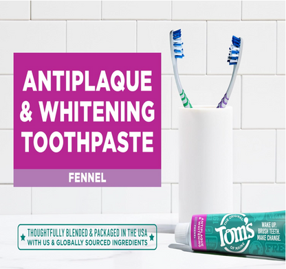 Tom's of Maine Whitening Fennel Toothpaste, 4.5 oz