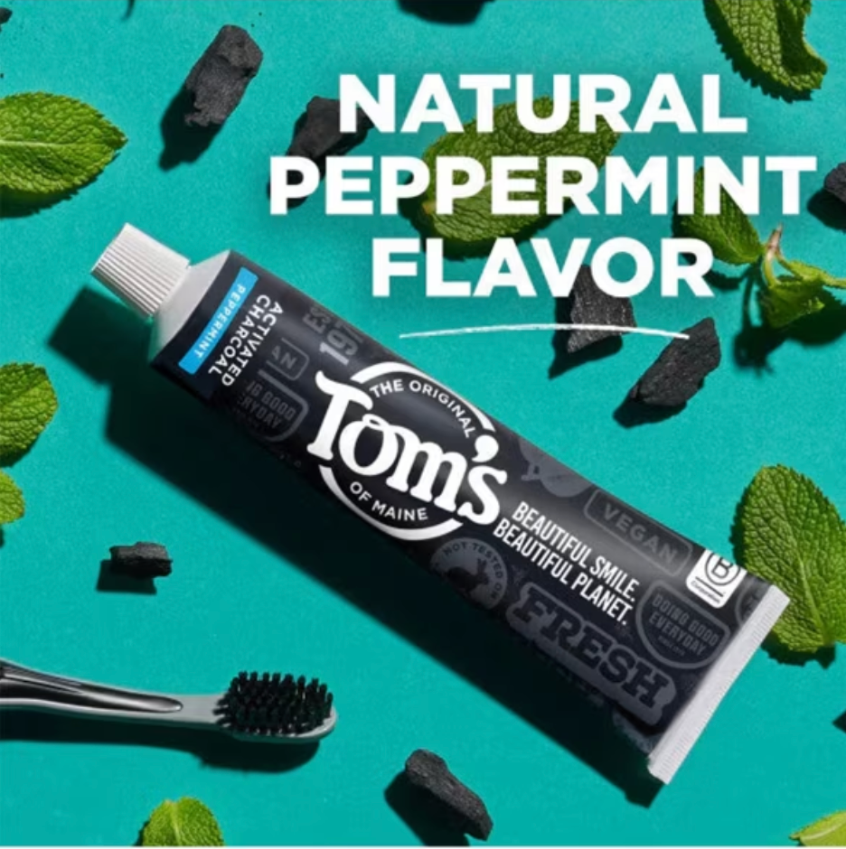 Tom's of Maine Charcoal Peppermint Toothpaste, 4 oz