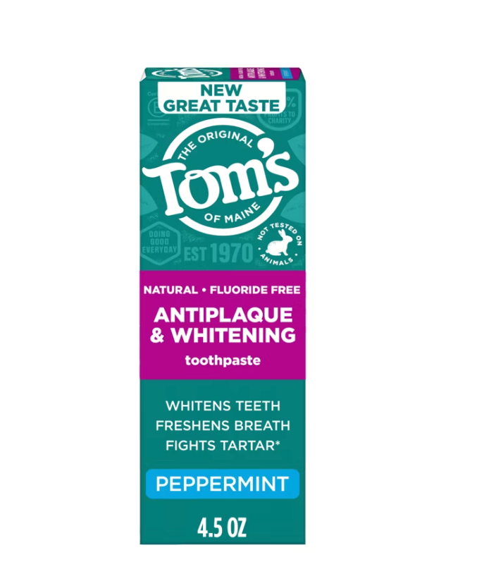 Tom's of Maine Whitening Peppermint Toothpaste, 4.5 oz