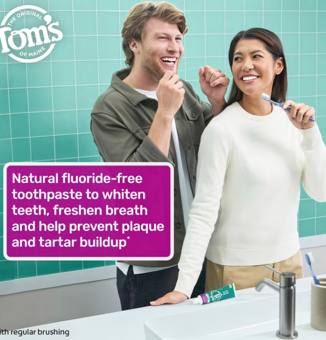 Tom's of Maine Whitening Peppermint Toothpaste, 4.5 oz