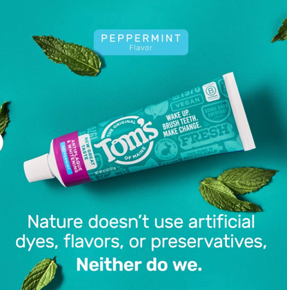Tom's of Maine Whitening Peppermint Toothpaste, 4.5 oz