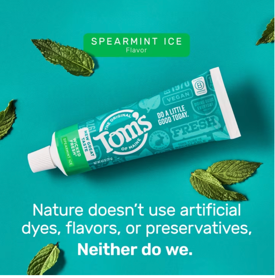 Tom's of Maine Spearmint Ice Toothpaste, 4 oz