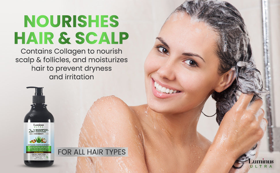 Organic 2 in 1 Shampoo Conditioner for Healthier Hair & Scalp - Sulfate and Paraben Free for Men & Women, 16.9 FL Oz-2