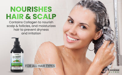Organic 2 in 1 Shampoo Conditioner for Healthier Hair & Scalp - Sulfate and Paraben Free for Men & Women, 16.9 FL Oz-2